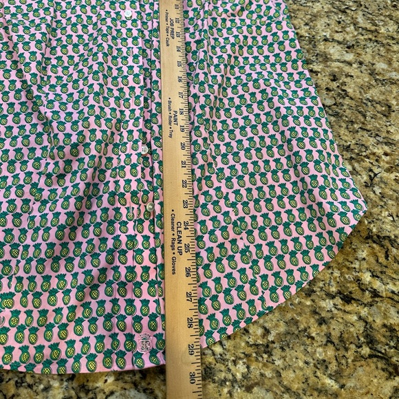 Talbots women’s pink Pineapple pint Scallop sleeve soreness Blouse plus sz 16W - Picture 7 of 8